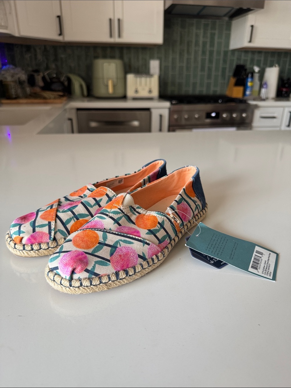 TOMS Women’s Alpargata Patterned Canvas Espadrille Slip on Shoes